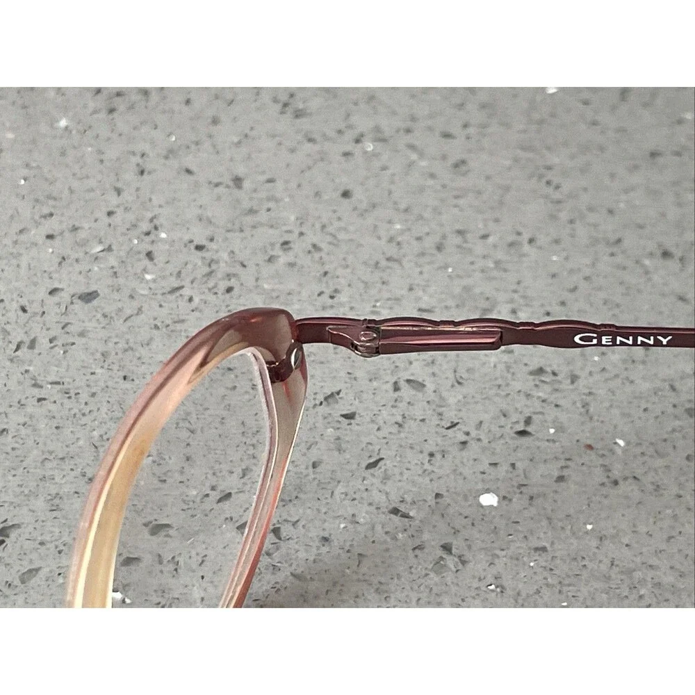 Genny Eyeglasses Frames ONLY 336-B 9445 53-16-135 Full rim pink clear